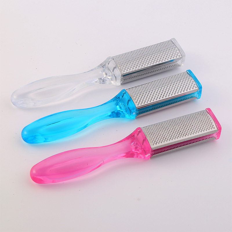 Manicure Implement Plastic Stainless Steel Foot File Double-Sided Scrub Exfoliating Pedicure Tool Pedicure in Stock Wholesale