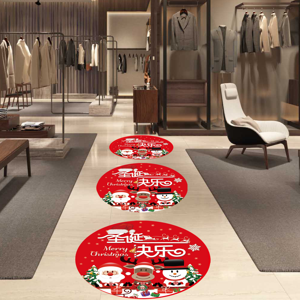 圣诞节装饰用品地贴大型商场超市圣诞节促销贴纸玻璃门贴墙贴地贴