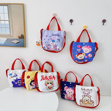 新款小布包包韩版卡通小熊帆布包男女童手提包幼儿斜挎大容量包包