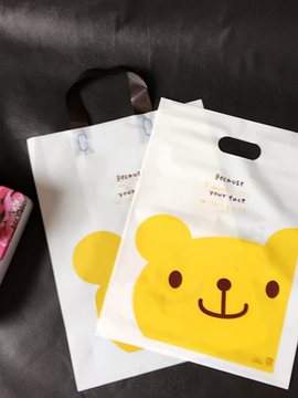 爆款可爱小熊手提袋 童装袋 塑料袋 服装袋 包装袋现货100个/包