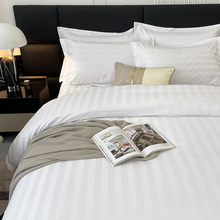 W1TY酒店四件套床上用品白色宾馆民宿床单被套被褥枕芯床笠一整套