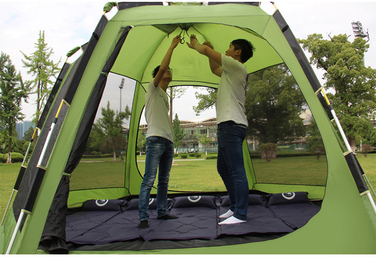 探险骆驼六角户外自动5-8人大帐篷防晒免搭建速开帐篷源头厂家
