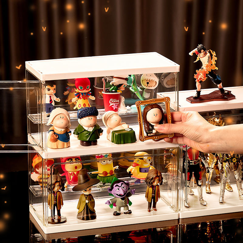 盲盒收纳盒手办展示架手办透明架子亚克力泡泡玛特防尘收纳箱代发