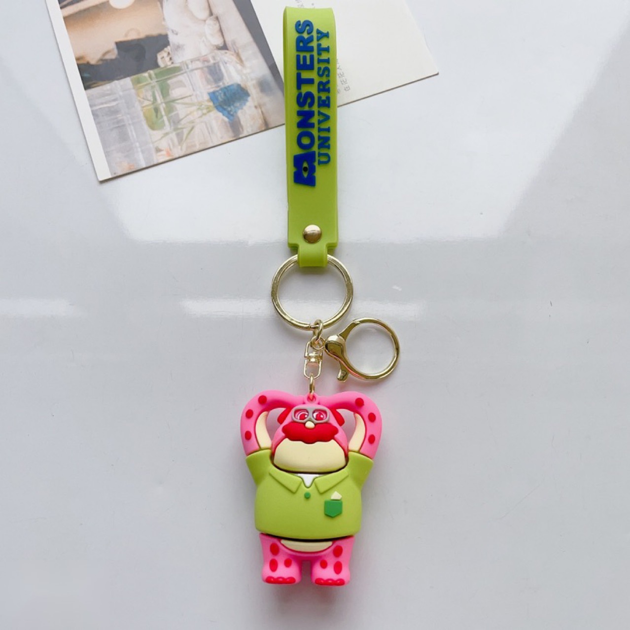 New Creative Monster University Keychain Doll Pixar Three-Eyed Alien Cute Backpack Car Trinkets Wholesale