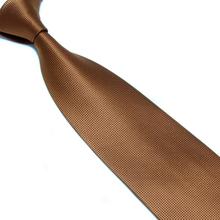 10cm宽版纯色暗格子领带男式棕色正装领带手打ties礼盒装跨境专供