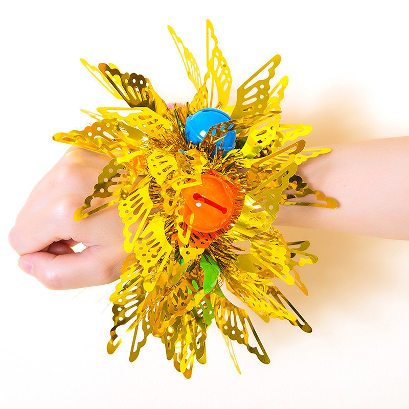 六一手腕花儿童节手花表演手环花铃铛舞蹈道具拉拉队运动会专用