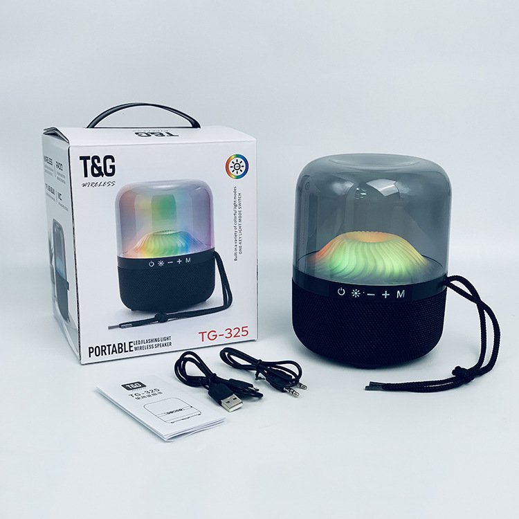 Cross-Border New Hot TG-325 Bluetooth Speaker Card Radio Colorful Small Speaker Portable Ambience Light Bluetooth Speaker