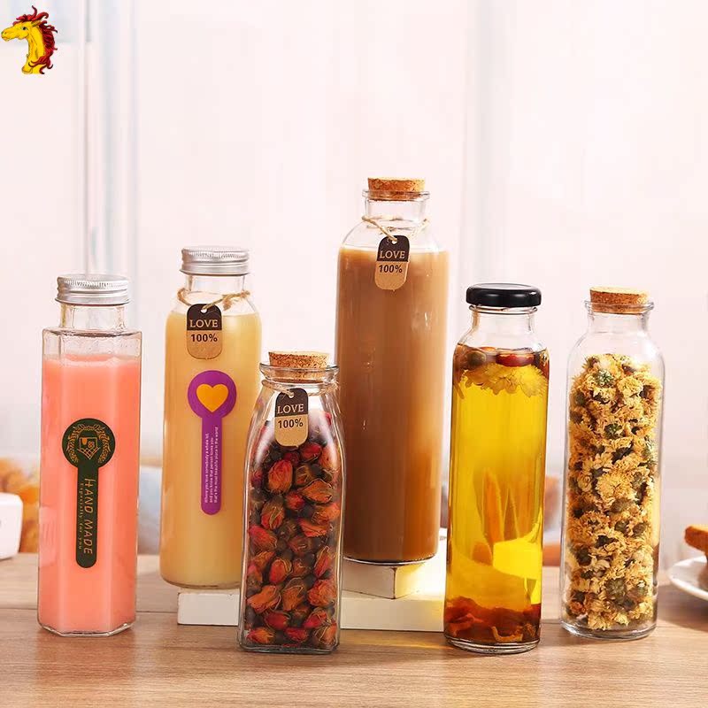 冷泡茶玻璃瓶新款瓶瓶饮品瓶漂流瓶奶茶瓶果汁瓶许愿瓶花茶瓶