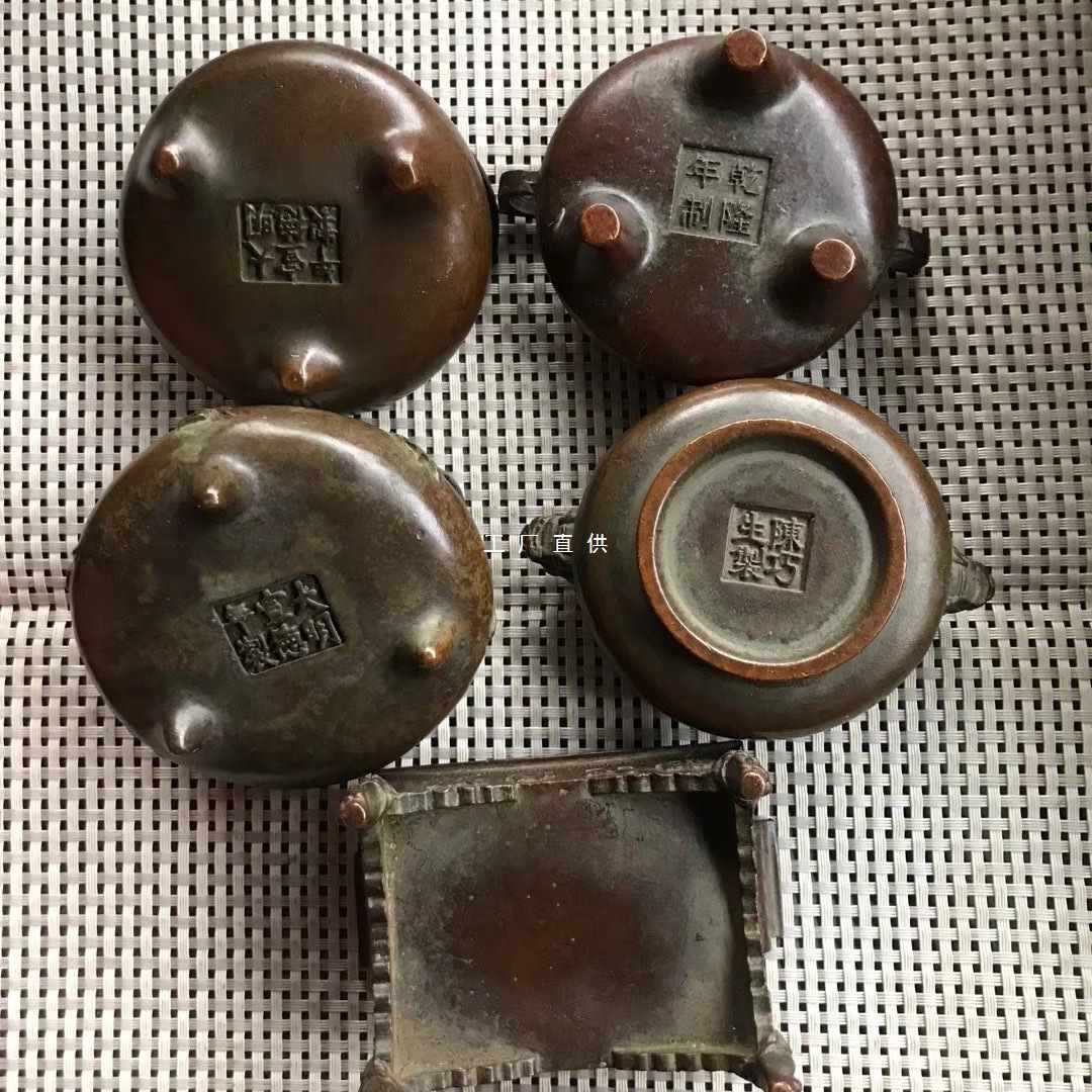 古玩古董收藏农村老物件铜器捡漏香炉宣德炉三足乔耳炉大号香薰炉