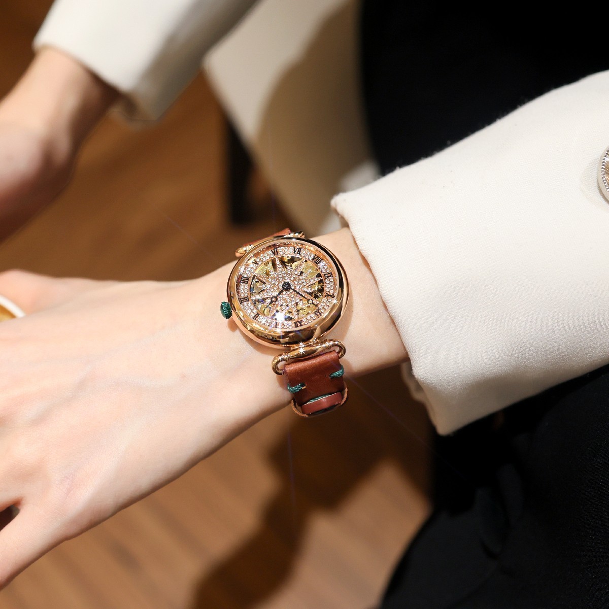 nasir品牌太阳花机械表女款手表-阿里巴巴