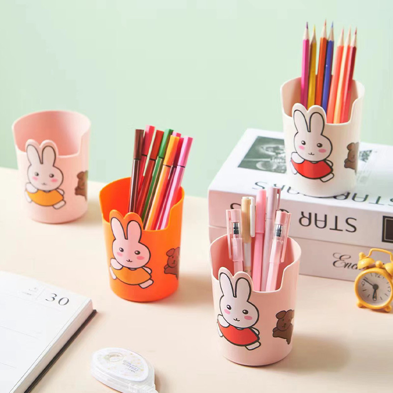 Mifei Fun Pen Holder Cute Cartoon Student Stationery Large Capacity Pencil Storage Case Desktop Phone Holder