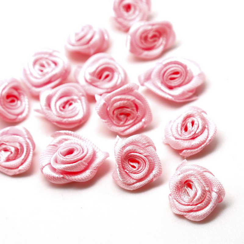 仿真缎带丝带小花 玫瑰花头 diy服装辅料配饰玫瑰花头手捧花材料