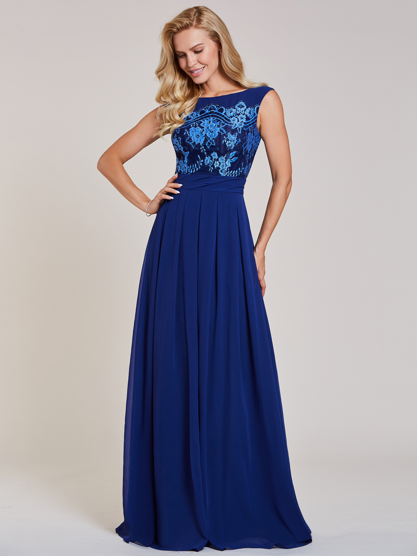 欧美风方形露背长裙亚马逊跨境网红模特性感无袖拼接晚礼服472491