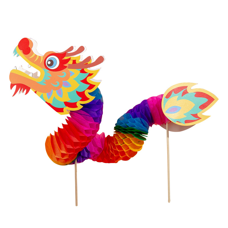 Mid-Autumn Festival Gift Children's Handmade DIY Material Kit Kindergarten Guochao Paper Dragon Creative Dragon Dance Toy