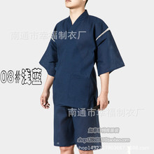 男士睡衣夏季薄款棉甚平 日式家居服短袖和服现货可定做