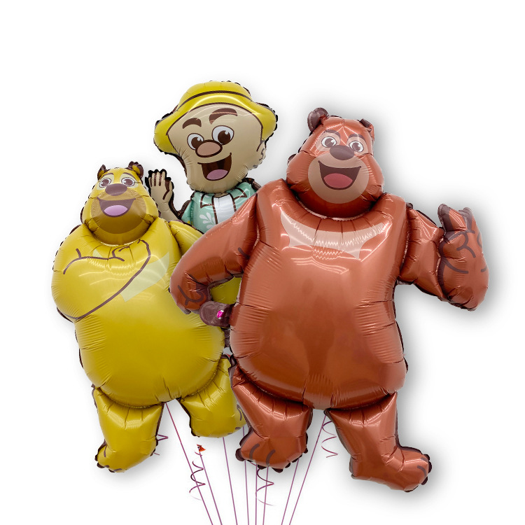 熊大熊二铝膜卡通气球 光头强儿童气球布置活动场景