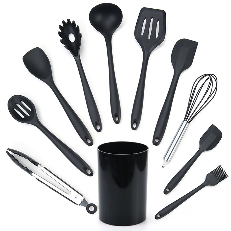 Factory in Stock All-Inclusive Silicone Kitchenware Set 10-Piece Non-Stick Pan Silicone Kitchenware Set Cooking Ladel Tools