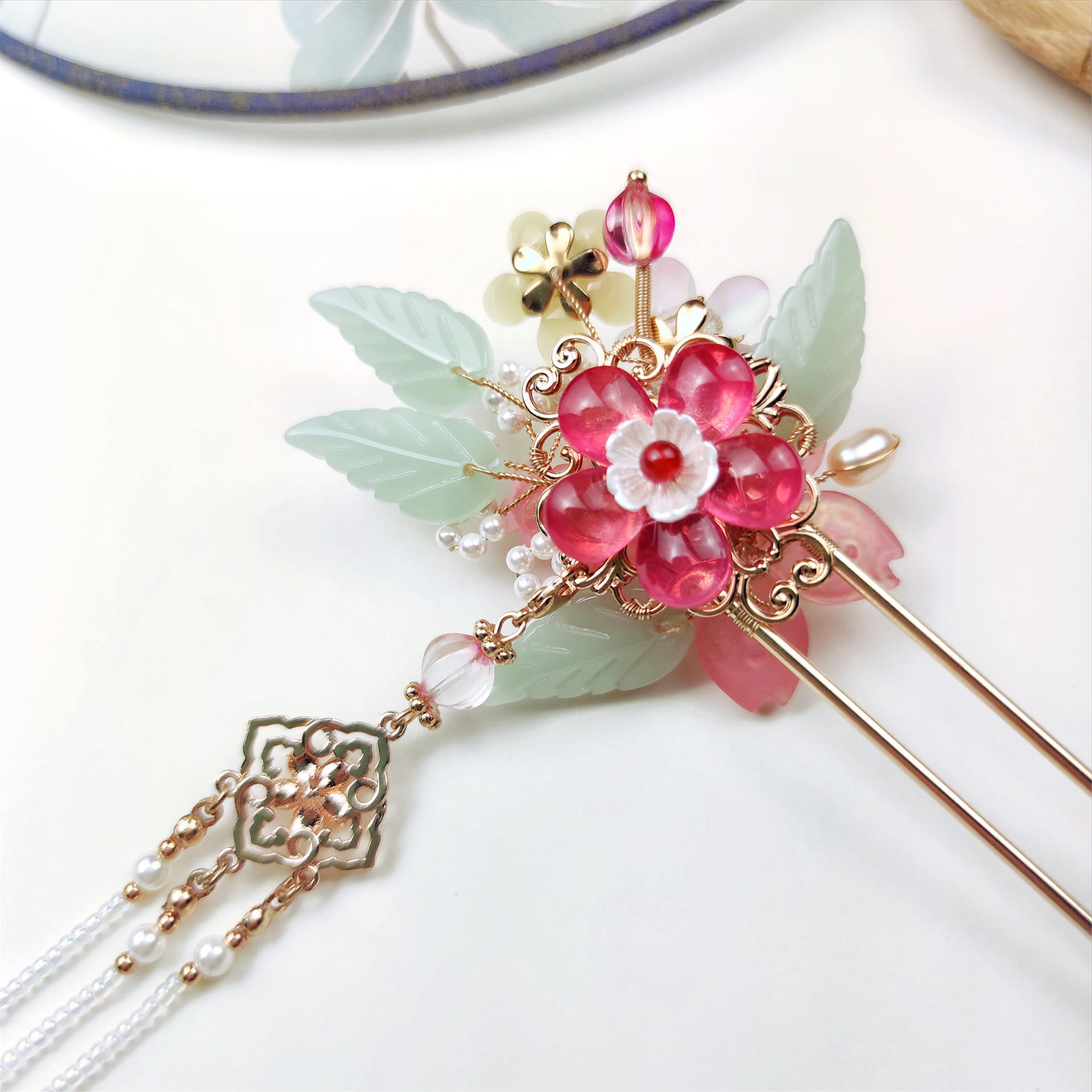 古之韵新品手工制作汉服发簪古装头饰古风配饰流苏步摇发簪花语