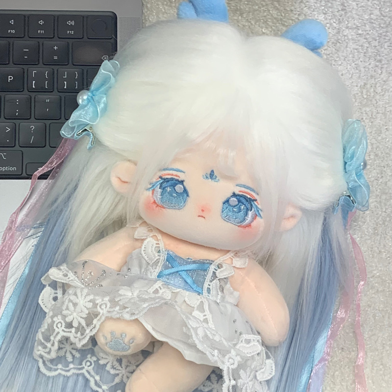 泠珑棉花娃娃女正版20毛绒公仔女换装玩偶有骨长发裸娃生日礼物批