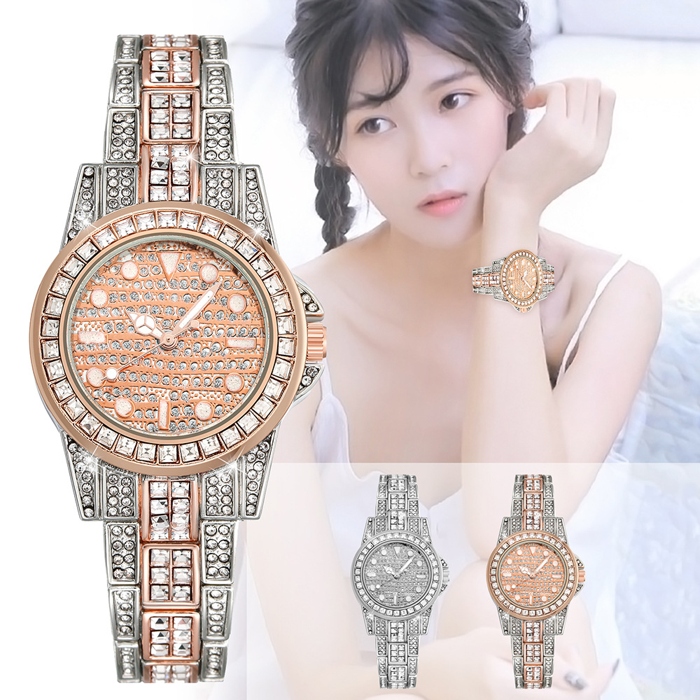 Foreign Trade Export Top-Selling Product Fashion Diamond Roman Pattern Full Diamond Women's Watch Women's Watch Quartz Watch Rhinestone Women's Watch