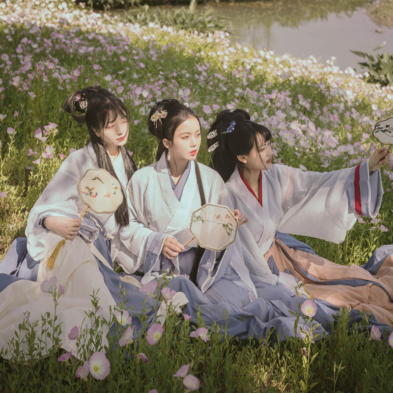 汉服女 白璐.晗露.凛冬 交领襦裙3米 6米摆三件套姐妹装