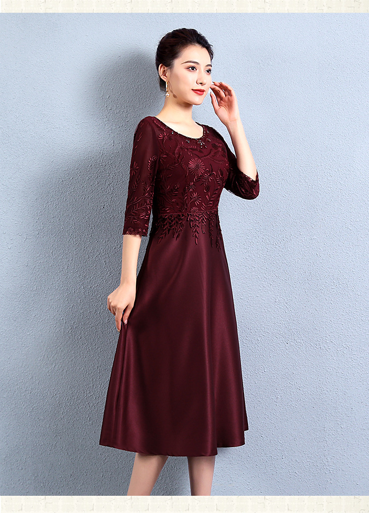 喜婆婆婚宴装秋季大气连衣裙中老年女装中长款改良版高档旗袍裙