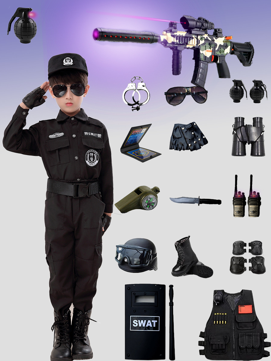 儿童警察服户外装备全套服装小特警玩具男孩军装套装特种兵衣服