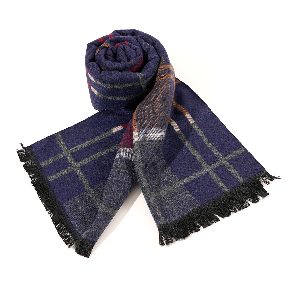 Autumn and Winter New British Style Men's Garland Scarf Warm Scarf Soft Antistatic Brushed Brushed