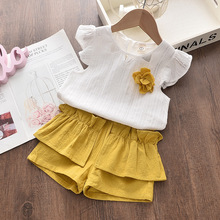 2021女童夏季韩版套装女宝宝圆领无袖背心上衣短裤两件套潮