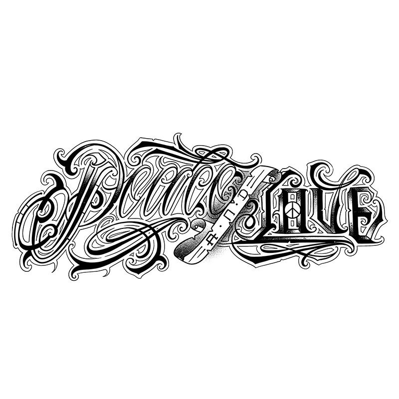 草本花体字纹身贴防水持久花体字手臂男女个性半永久仿真贴洗不掉