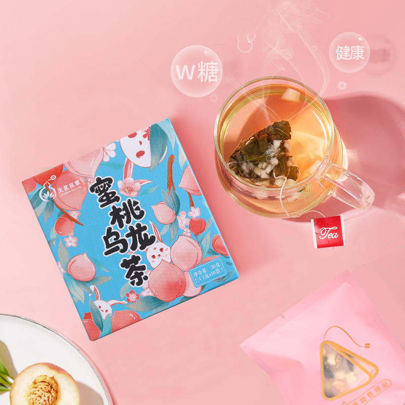 抖快社群【蜜桃乌龙茶】精美独立包装三角茶包袋装夏季茶饮