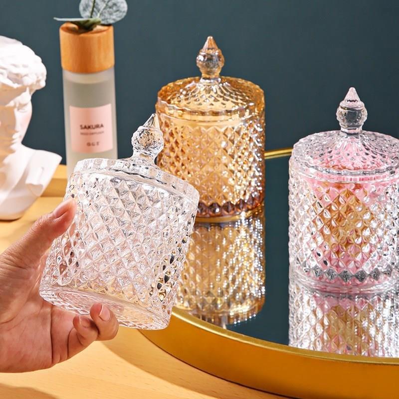 Transparent Light Luxury Toothpick Box Toothpick Holder Home Crystal Glass Creative Personality Floss Storage Box Cotton Box