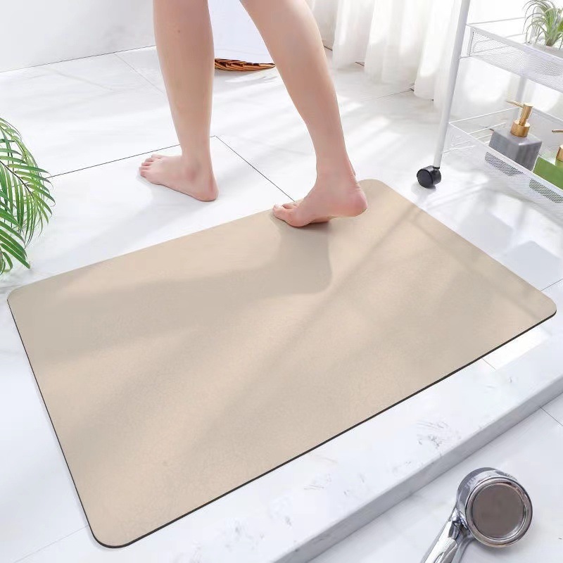 Solid Color Diatom Ooze Soft Floor Mat Bathroom Toilet Absorbent Mat Non-Slip Mat Entry Door Mat Carpet Doormat Cross-Border