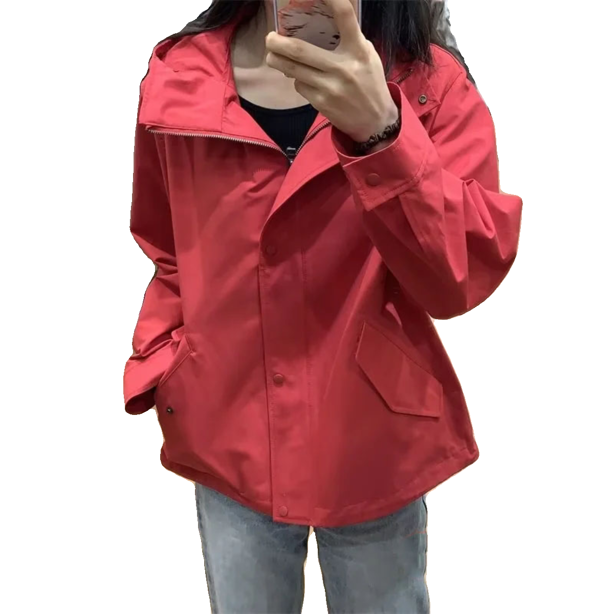 日单2024春季女装休闲连帽登山服宽松夹克外套上衣女465467-阿里巴巴