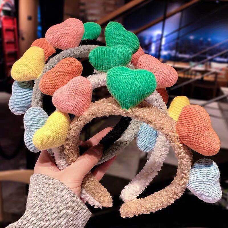 发射爱心彩色发箍 韩国可爱卖萌网红压发学生少女心彩虹头箍发饰