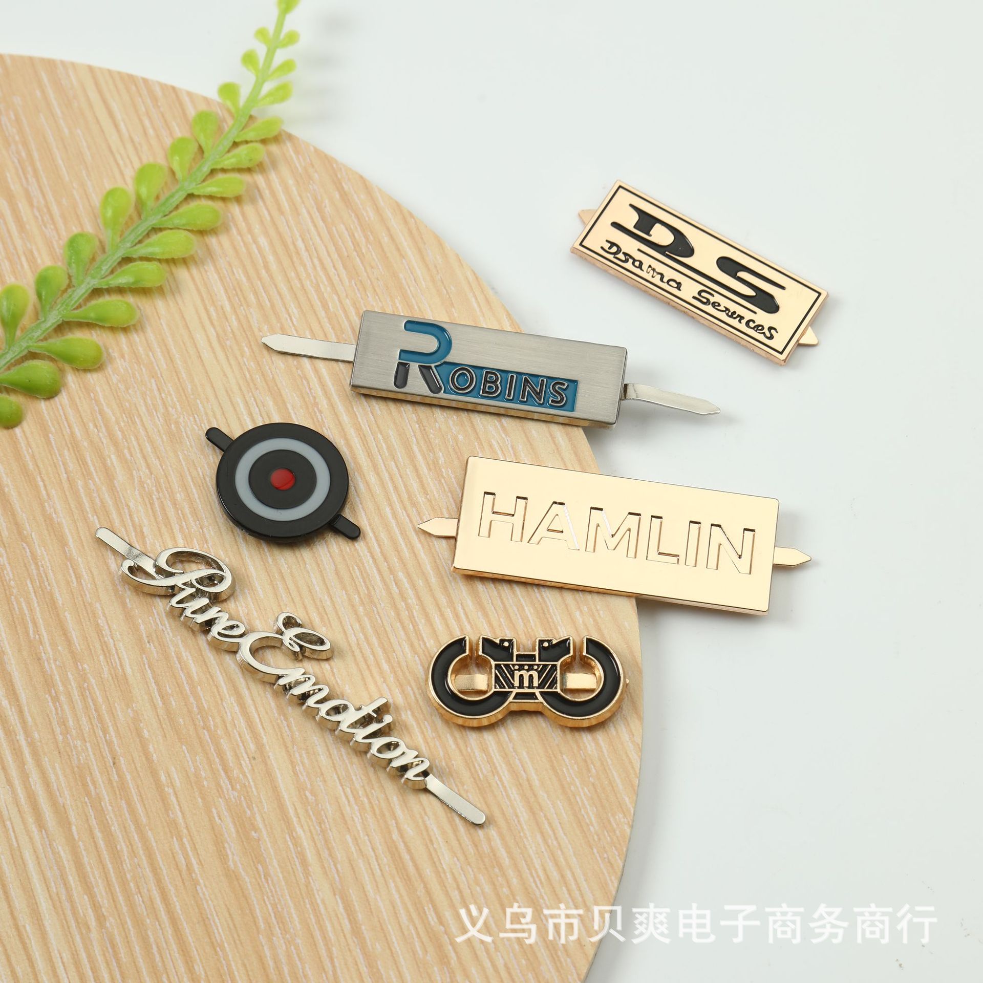Die-Casting Zinc Alloy Pin Stitching Label Customizable Color Size Shape Hardware Trademark Logo Electroplating Laser