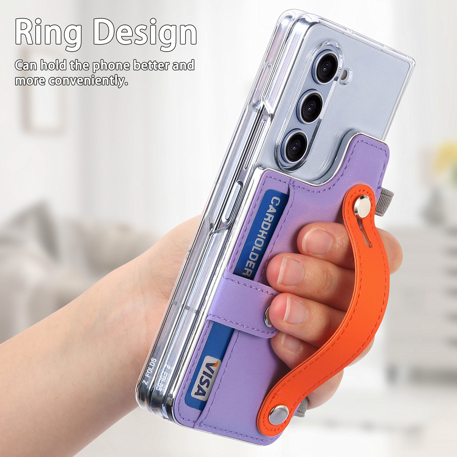 Creative Applicable Samsung Zfol5 Wrist Strap Card Holder Phone Case Holder Card Holder Fol5 Protective Case