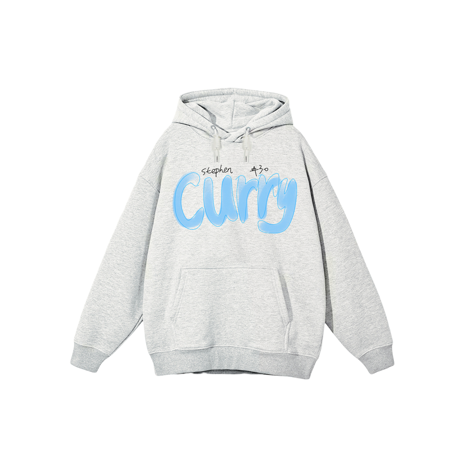 简笔手绘库里重磅美式字母长袖篮球训练连帽卫衣潮留加绒加厚外套