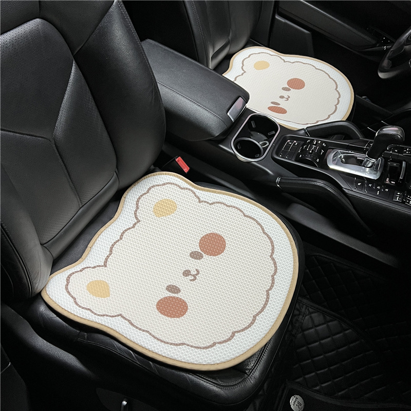 Four Seasons Universal Car Cushion Ice Silk Honeycomb Cute Bear Car Breathable Seat Cushion Cartoon Car Cushion