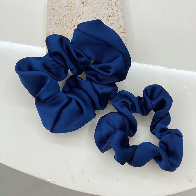 ins风温柔丝质光泽感蓝色大肠圈韩国扎马尾发圈发绳扎丸子头头绳