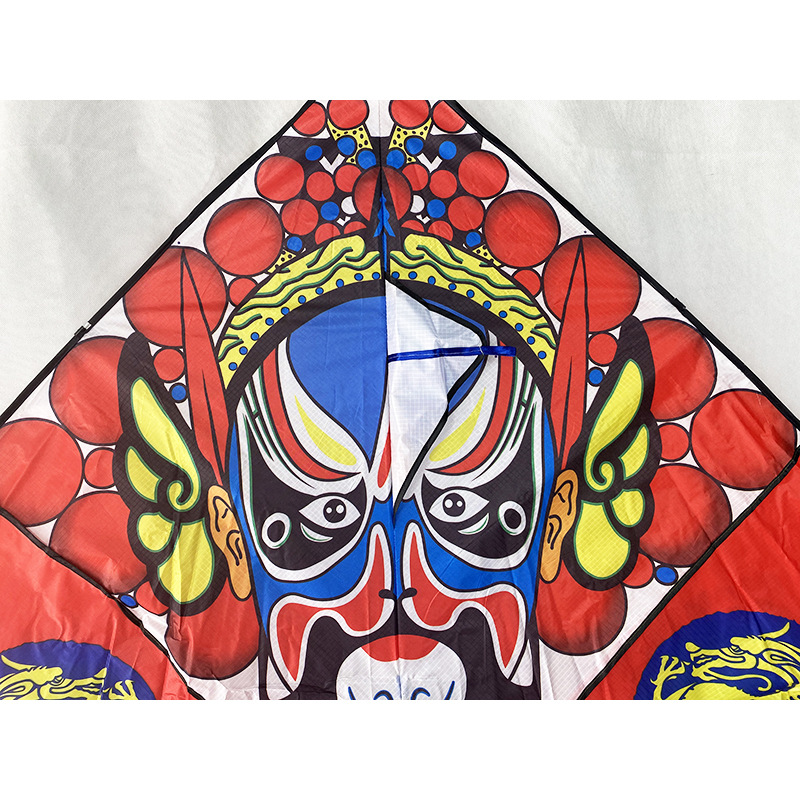 潍坊风筝批发新款拼接京剧脸谱风筝卡通儿童成人大风筝大长尾易飞