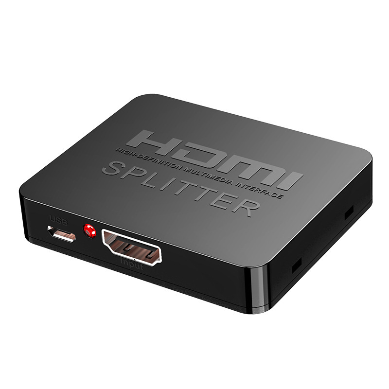 Hdmi Distributor One Divided into Two 4K Hd Video Series Hdmi One-Switch Two-Way Frequency Divider Multi-Monitoring Device Cross-Border