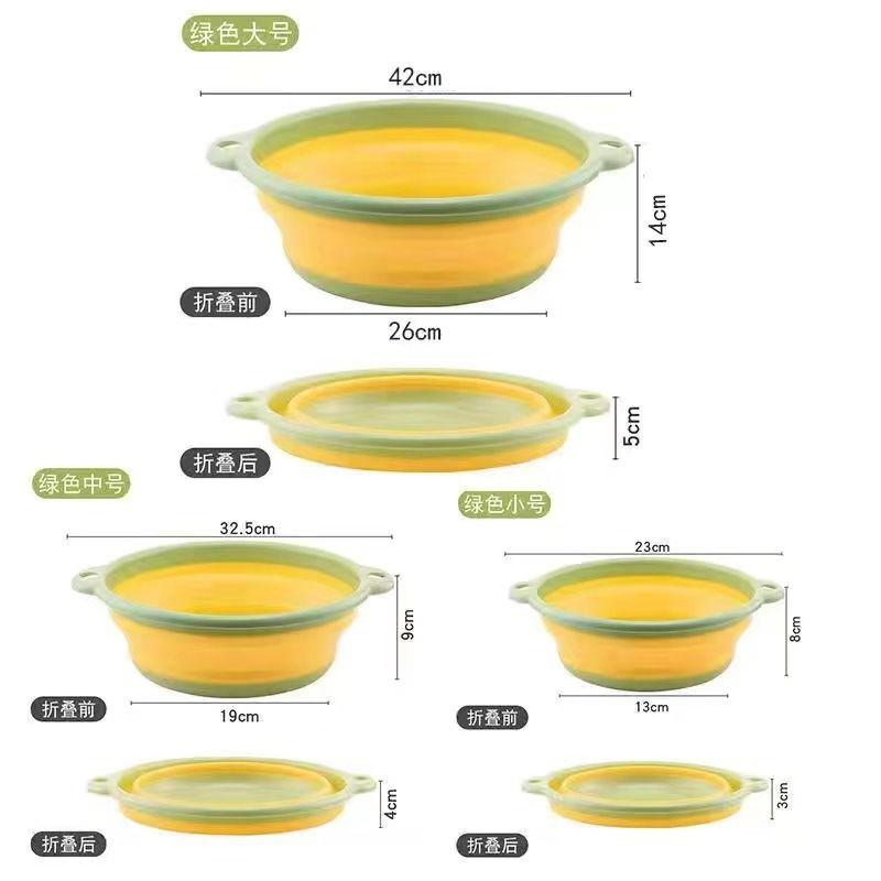 Thickened Folding Basin Household Plastic Basin Student Dormitory Baby Wash Basin Portable Folding Washbasin Wholesale