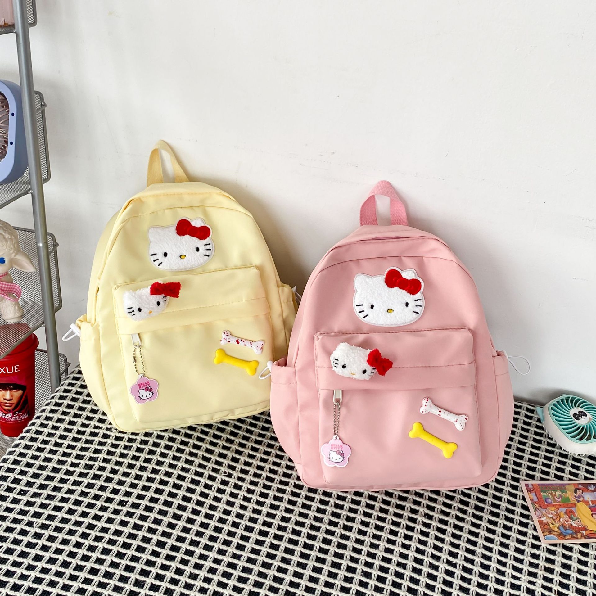 kitty backpack cute girl heart student junior‘s schoolbag korean backpack college student ins fresh