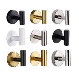 亚马逊跨境不锈钢单钩免打孔衣帽钩浴室卫生间强力粘胶挂钩门后壁