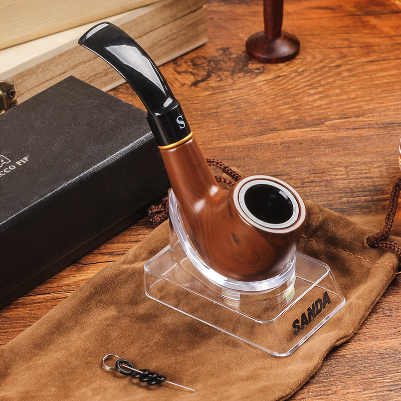 三达sd—103掌心斗烟斗烟嘴手把件便携烟斗微孔过滤弯式烟斗批发