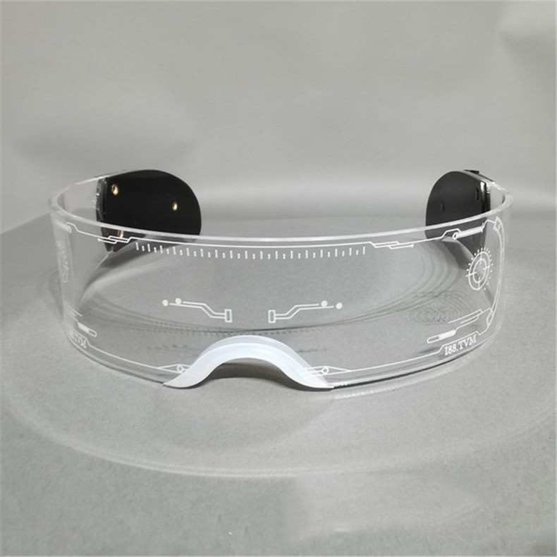 led发光科技感眼镜科幻款七彩酒吧蹦迪装备ktv个性百搭夜光护目镜