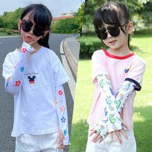 冰可爱夏季冰童女儿童萌外出男童宝袖套袖防晒卡通女童新款袖护臂