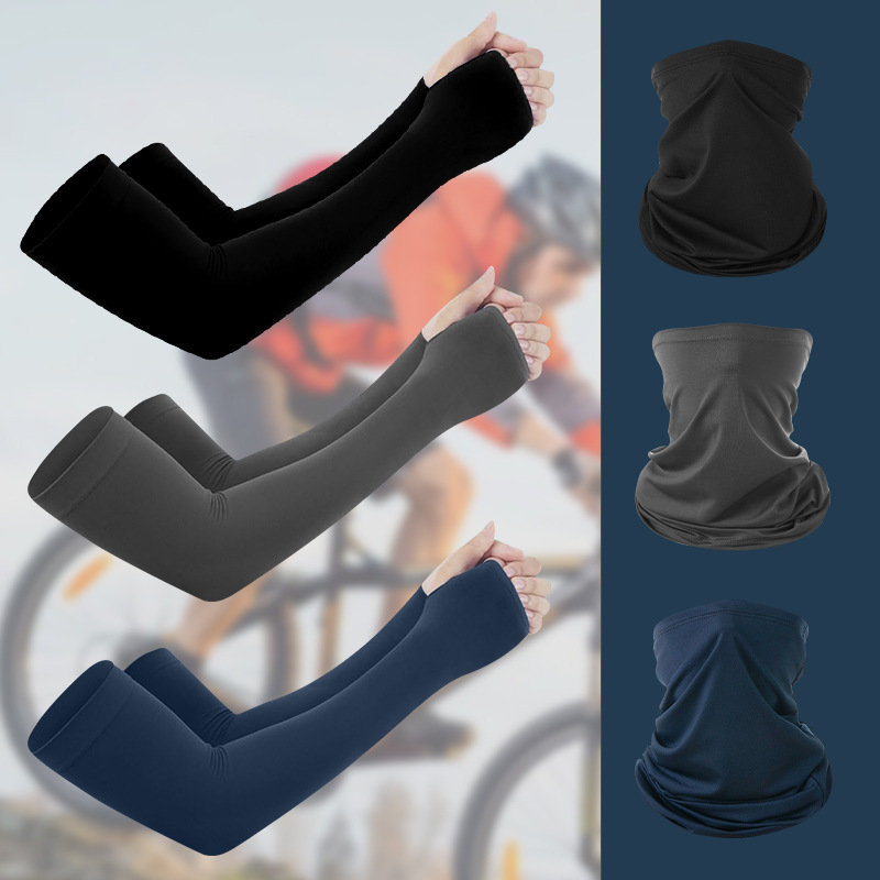 Outdoor Sun Protection Oversleeve Cycling Mask Scarf Breathable Uv Protection Ice Silk Fishing Oversleeve Variety Magic Scarf