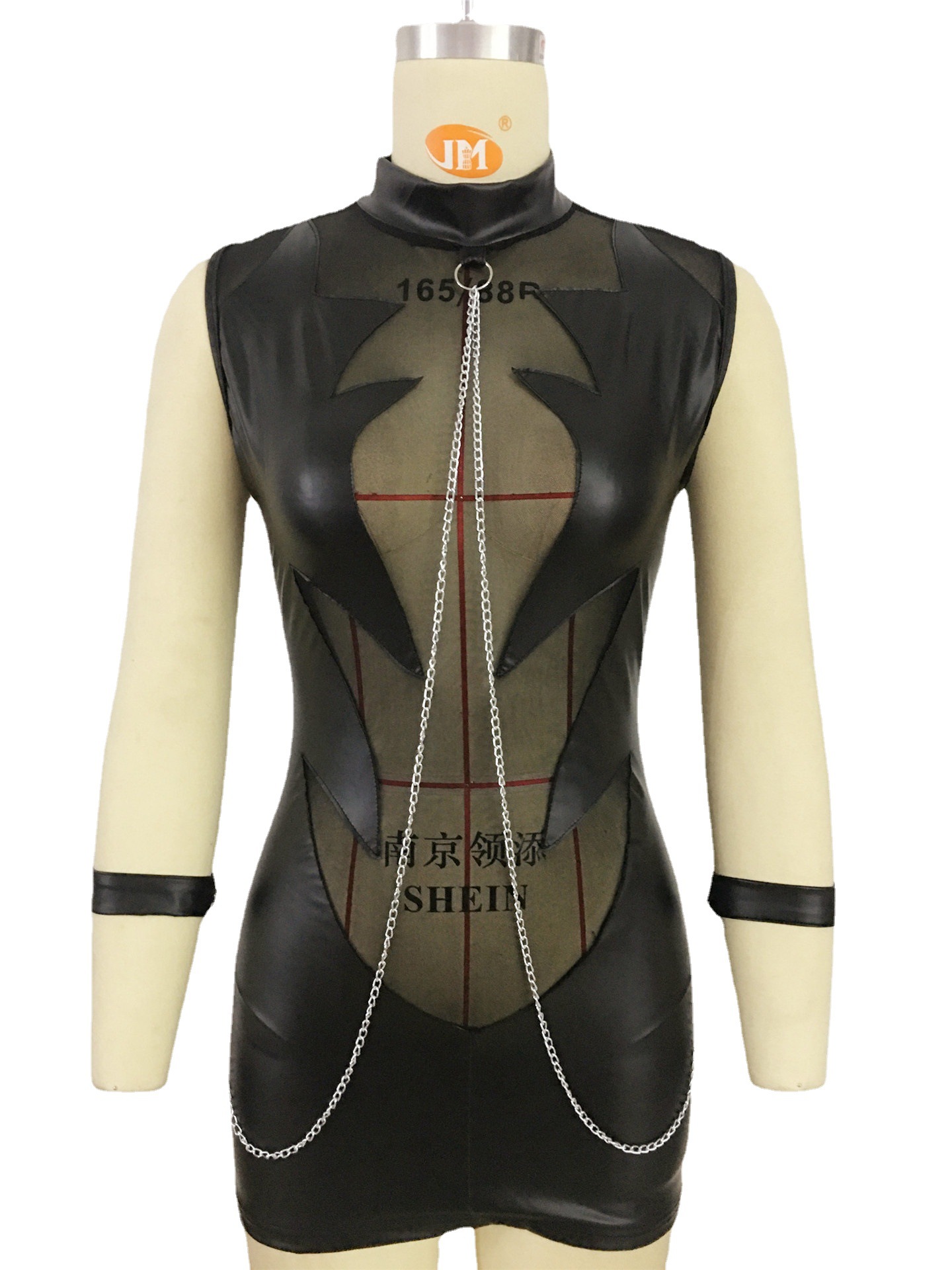 速卖通ebay爆款情趣内衣漆皮连衣裙皮款舞衣女ds捆绑铁链游戏服